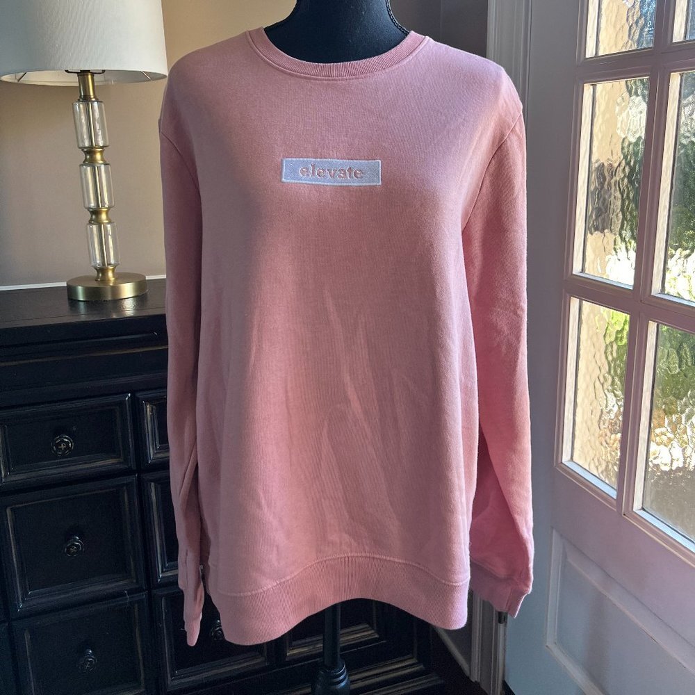 Pink Sweatshirt Elevate Size Large San Francisco Work Shirt Brand 0289 - Picture 3 of 9